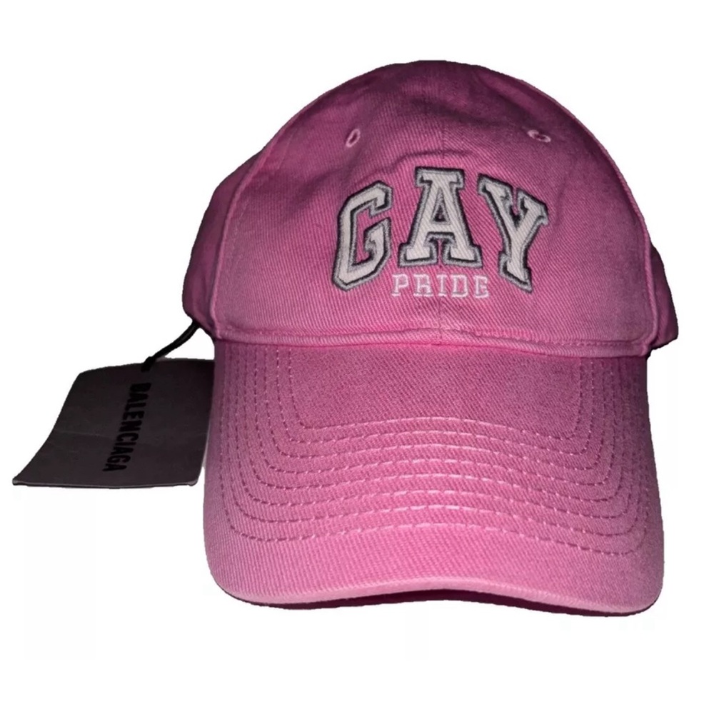 BALENCIAGA Pride Pink Baseball Hat Size Large Unisex New With Tag